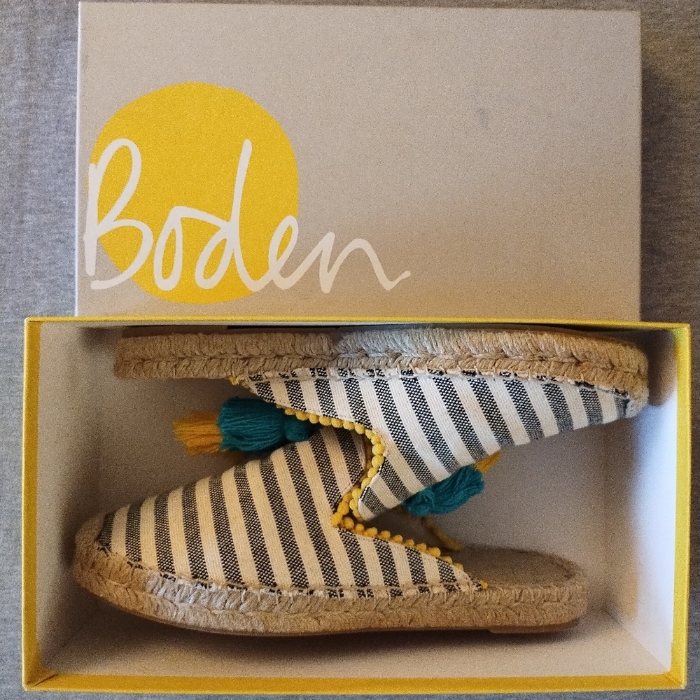 Boden Slip On Espadrille Tassel Mules Flats Women's Size 38 EU - Picture 3 of 16